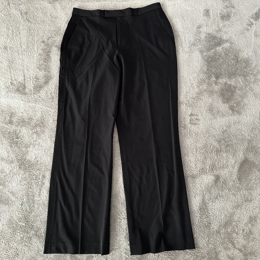 NWT Vintage Y2K Banana Republic Stretch Nylon Pants 12 Regular Slacks Black